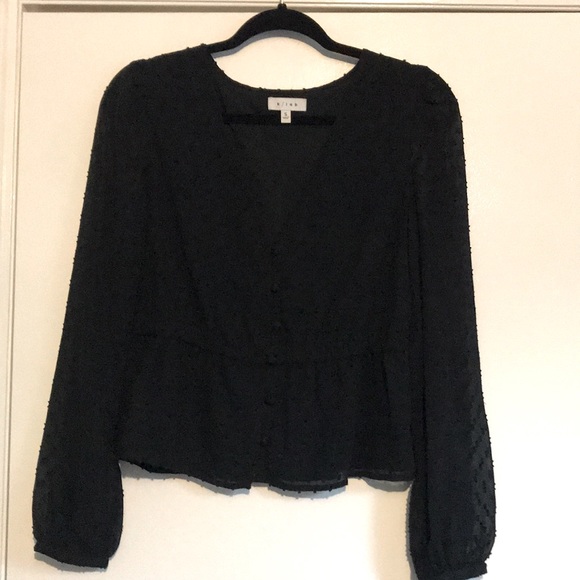 Black V Neck Blouse, size S - Picture 7 of 11